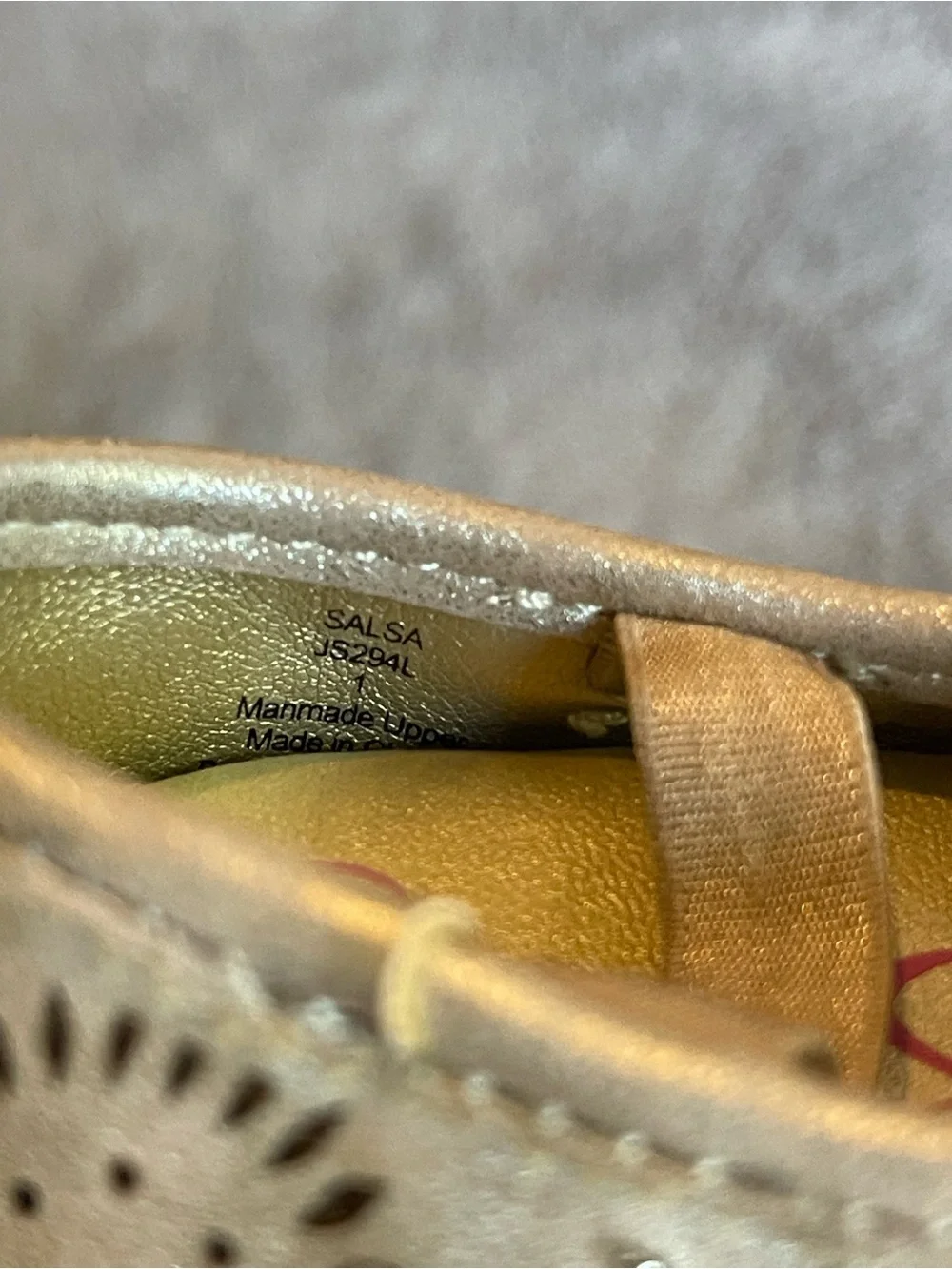 Jessica Simpson Metallic Gold Girls' Laser-Cut Mary Jane Shoes